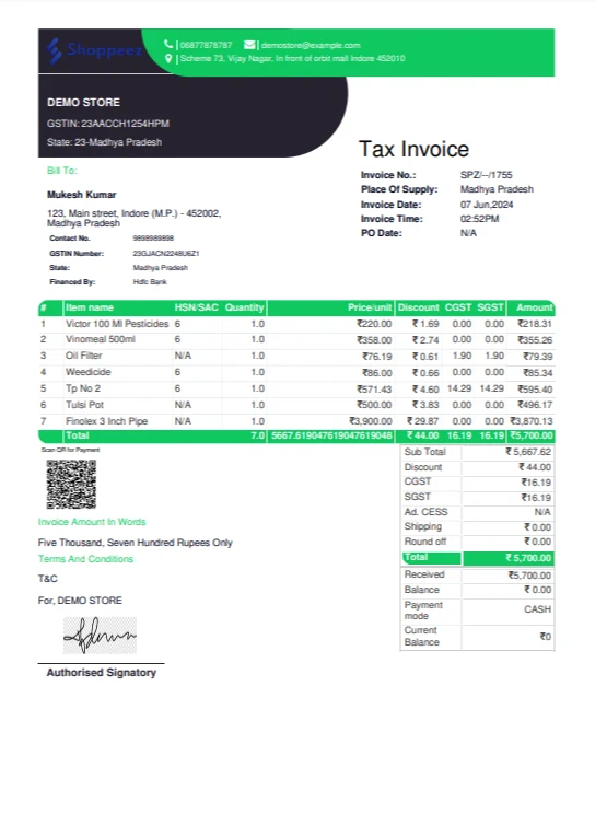 GST Billing Software Invoices | Shoppeez