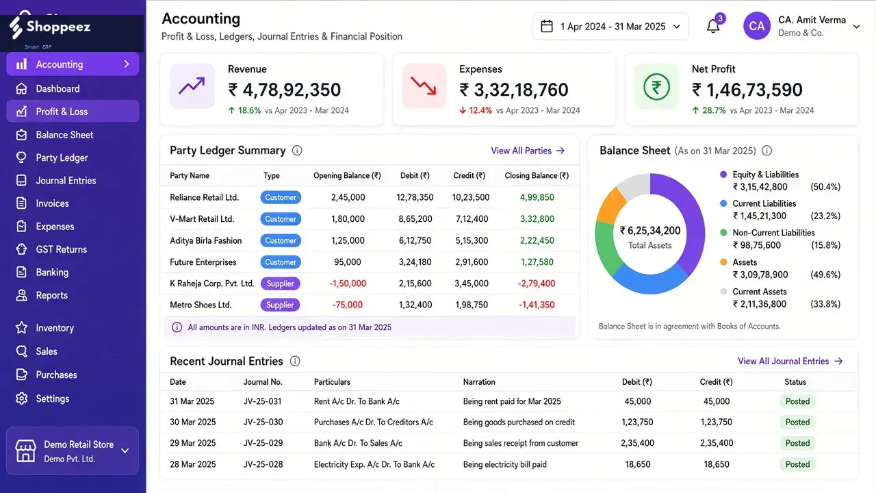 Shoppeez Accounting module preview
